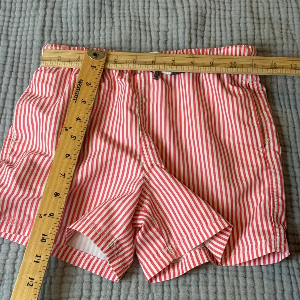 Maamgic Red White Candy Stripe Swim Trunks Shorts Boys 7
